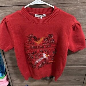 Red Graphic Sweater size S